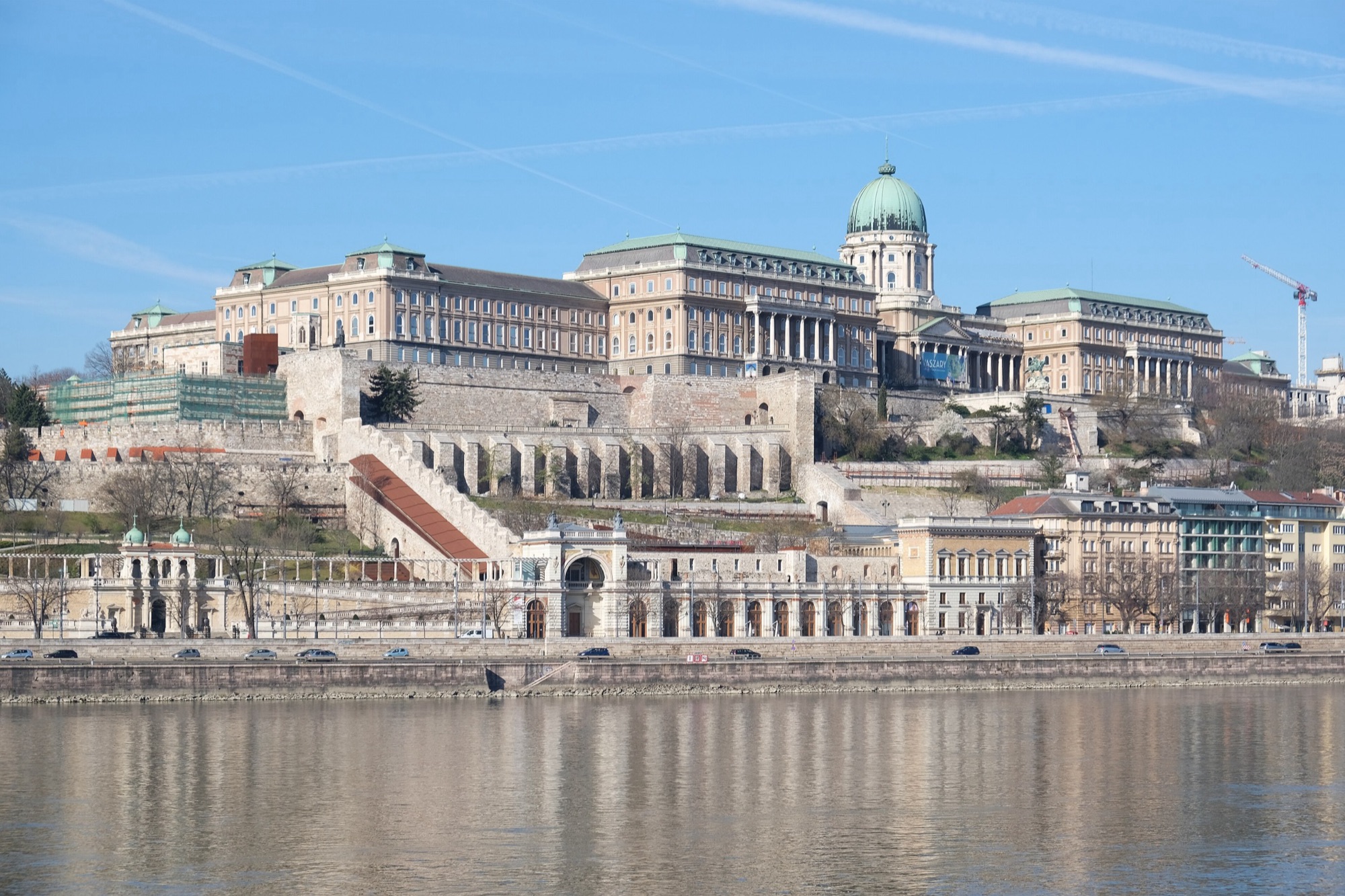 The Royal Palace of Buda Castle seen from the Danube